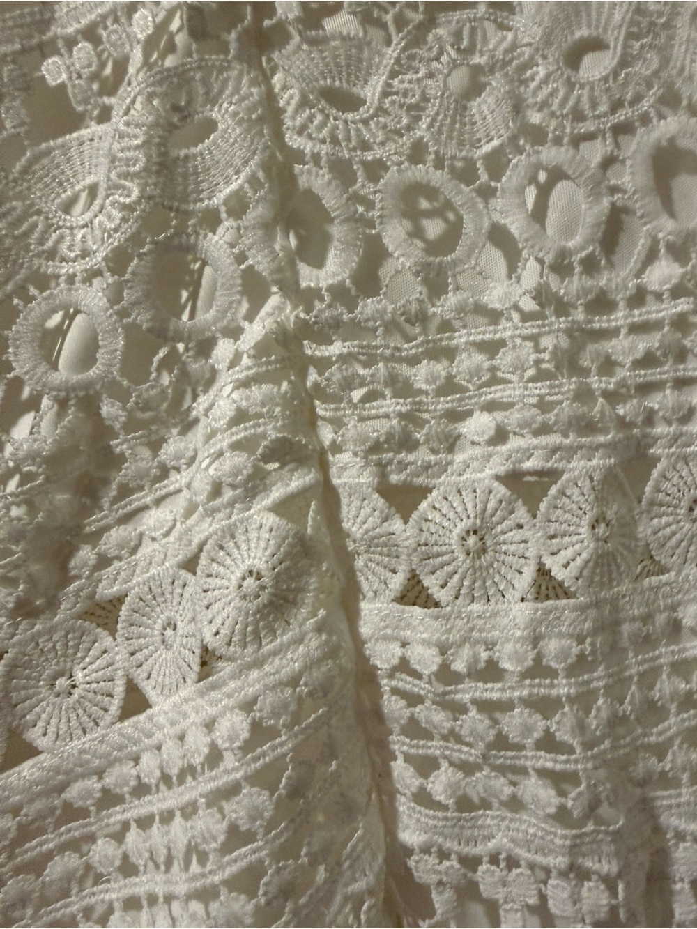 White Lace Crochet Sheath Dress Size M | 35” Length - Picture 4 of 6